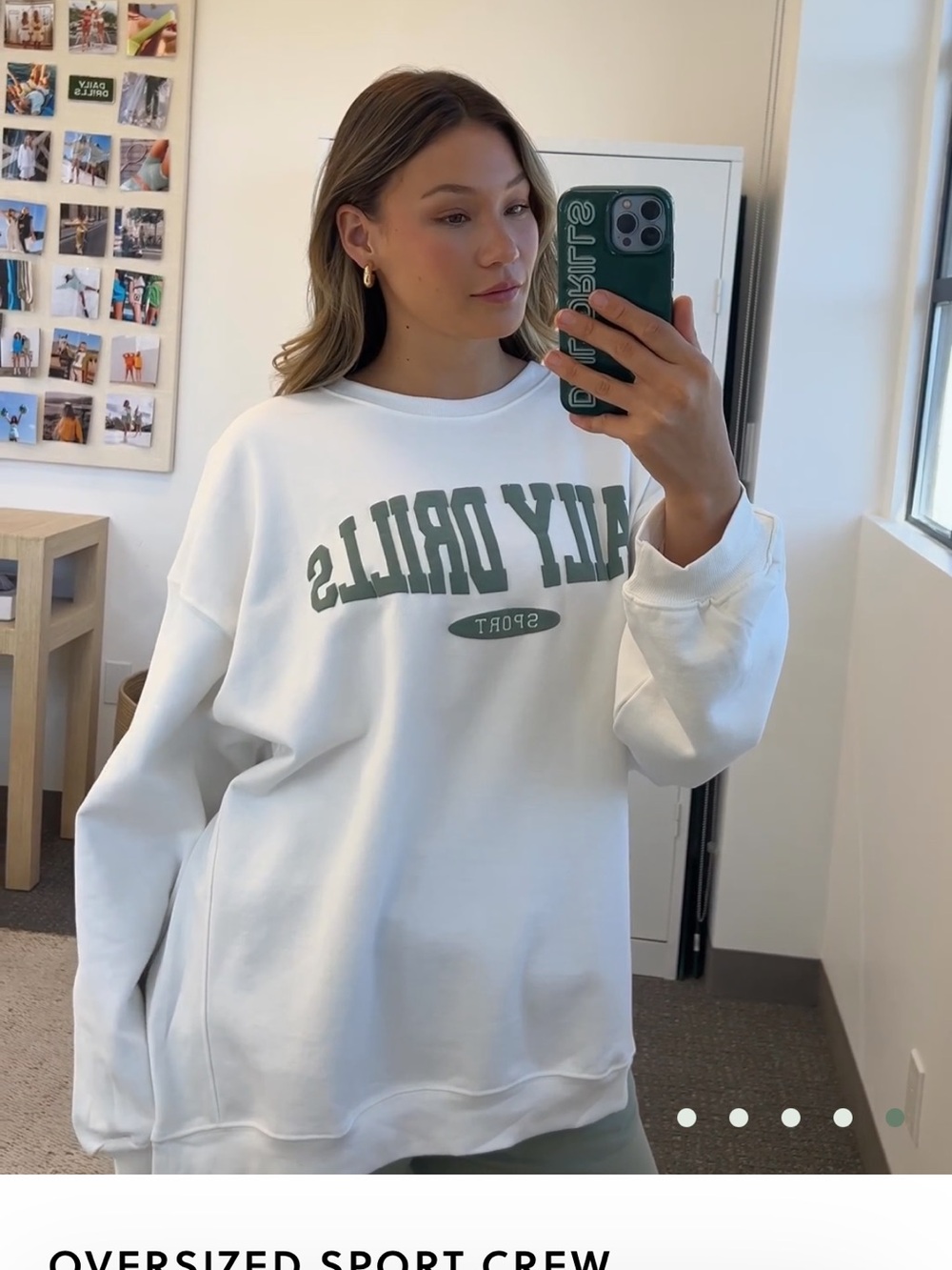 Daily Drills NWT Oversized White Crewneck Sweatshirt - Picture 3 of 3